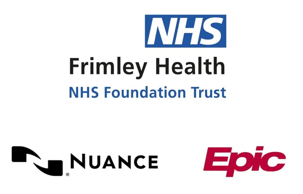 Frimley Health, Nuance and Epic logos